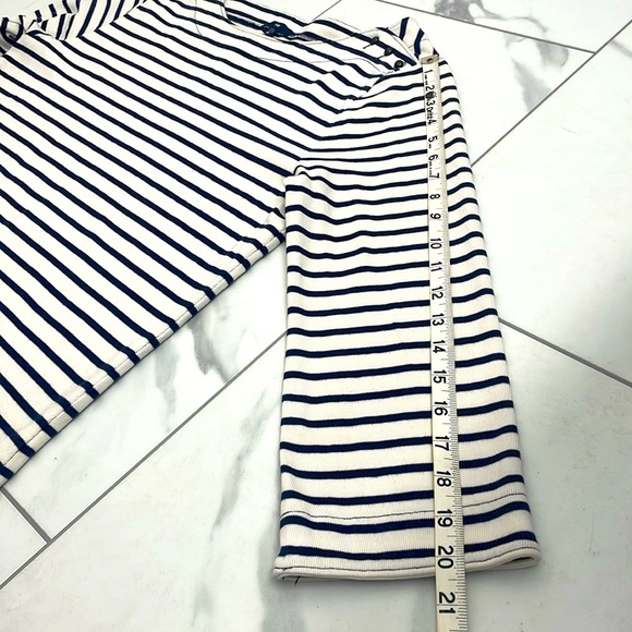 Gap Navy/White Striped Top Boatneck Buttons on Shoulder 3/4 Sleeves Cotton Sz XL - Picture 13 of 14